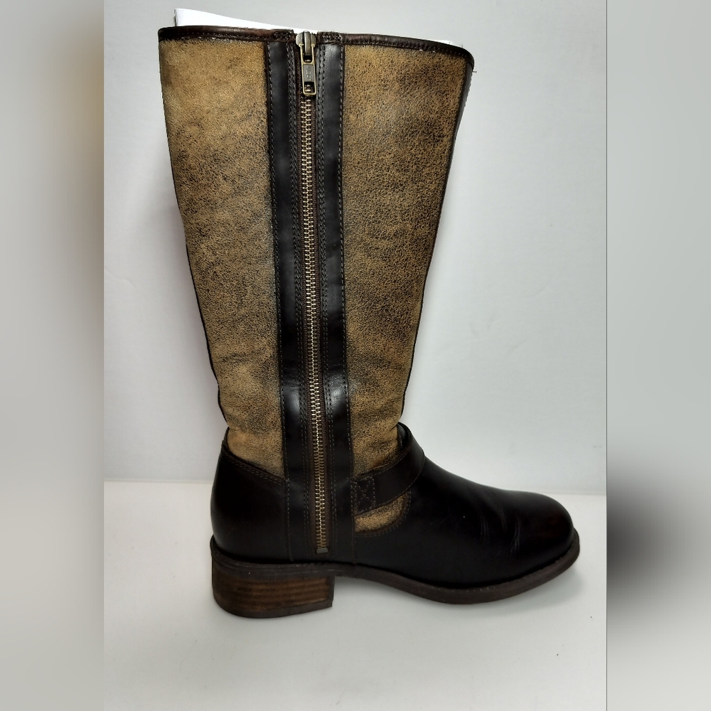 UGG Australia Chancery Water Resistant Shearling Lines Brown Leather Boots S 7.5 - Picture 11 of 16